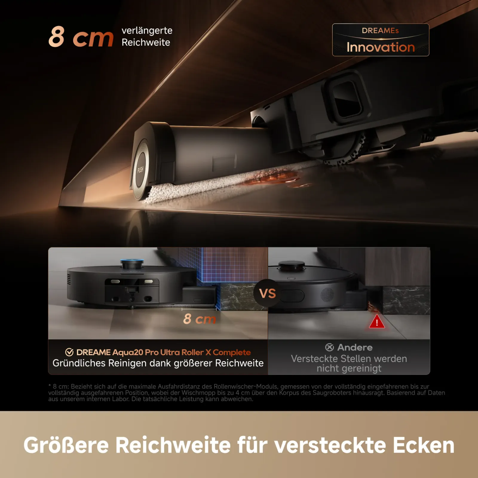 DREAME Aqua20 Pro Ultra Roller – 8 cm mehr Reichweite
